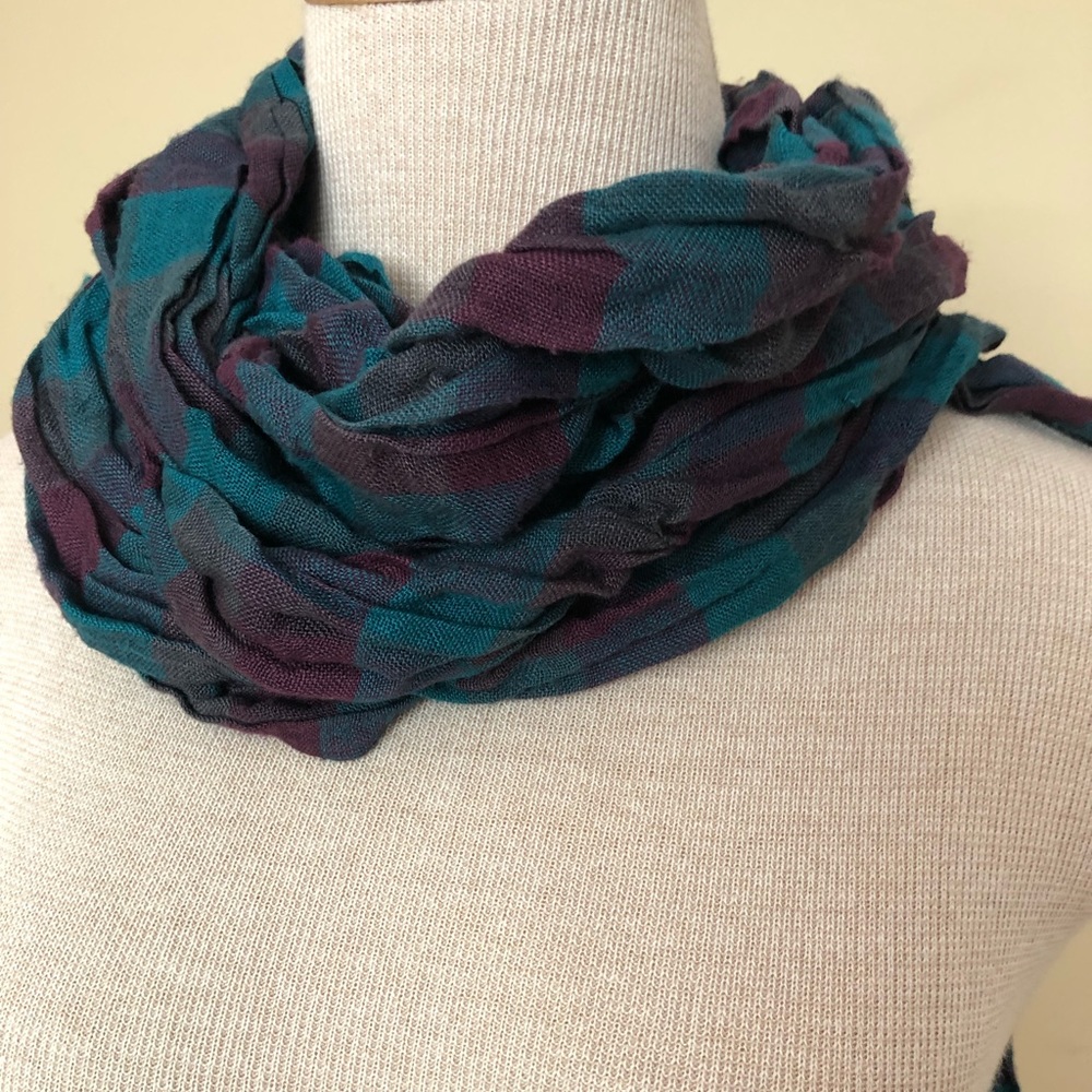 Turquoise/purple scarf